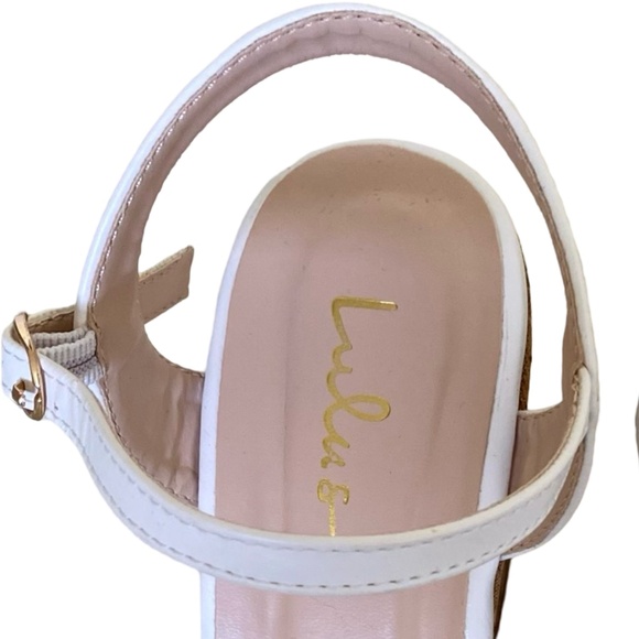 Lulu's White Cork Wedge 4" Ankle Strap Sandal.Casual Summer. Sz 7 - Picture 8 of 15